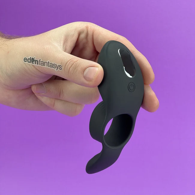Vibrating cock ring with perineum stimulator