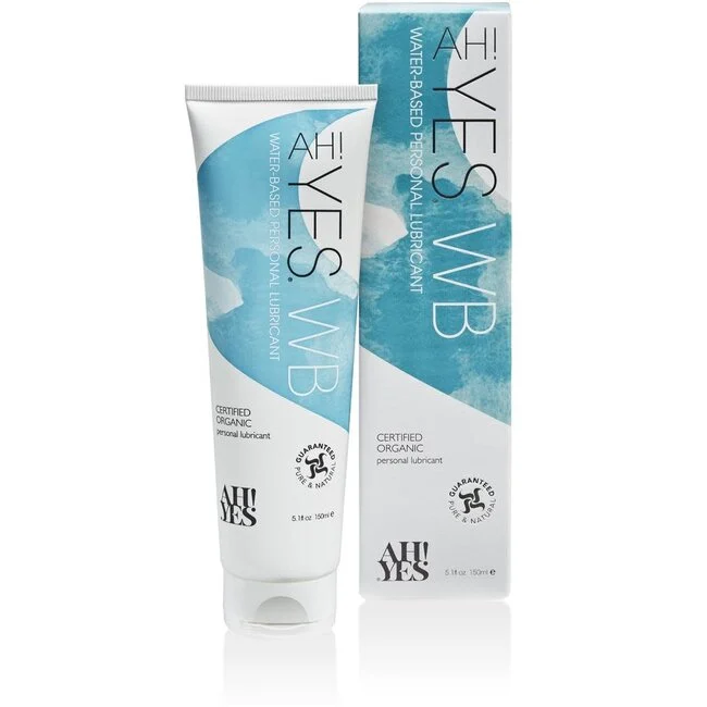 AH! YES water based organic lubricant bottle