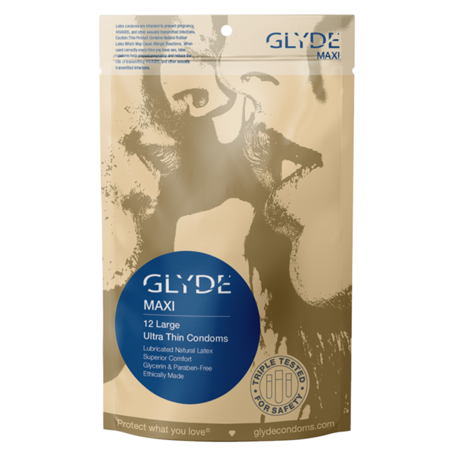 Glyde Maxi Large vegan condoms box